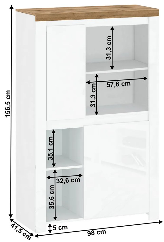 Szafka VILGO 2D, biały błyszczący
