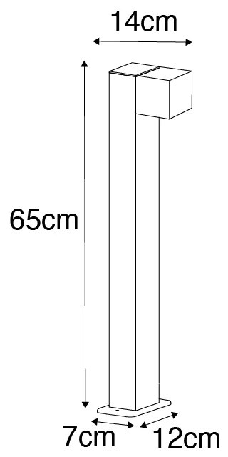 Zewnetrzna Industrialna lampa podłogowa zewnętrzna czarna 65 cm IP44 - BalenoPrzemysłowy Oswietlenie zewnetrzne