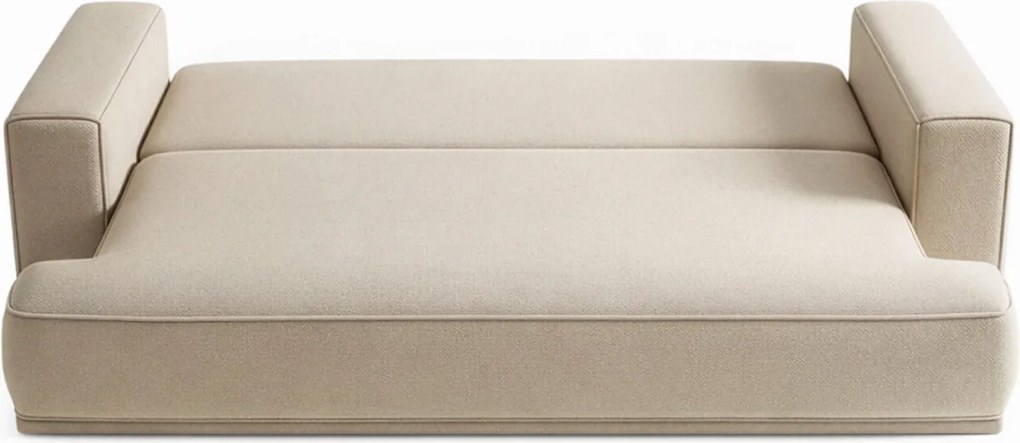 Sofa z Funkcją Spania CAMELIA Kremowa Boucle Nowoczesna