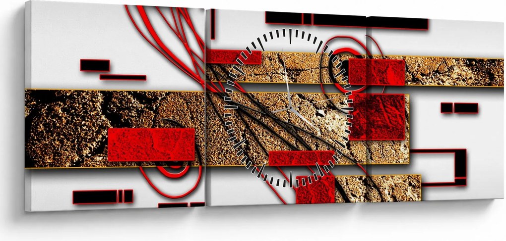 Obraz abstrakcji (z zegarem) (90x30 cm)