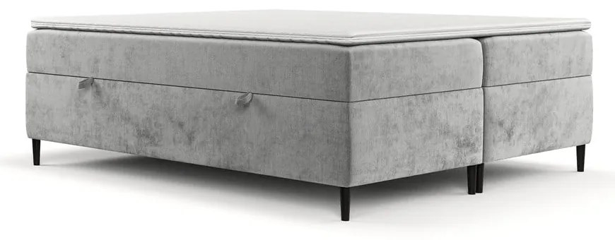Szare łóżko boxspring ze schowkiem 180x200 cm Araya – Maison de Rêve