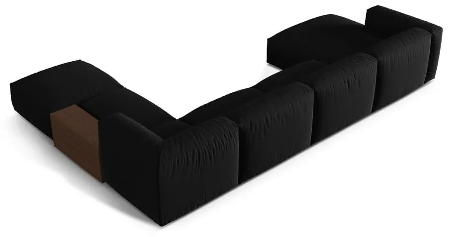 Czarny narożnik modułowy (prawostronny/w kształcie litery U) Martina – Micadoni Home