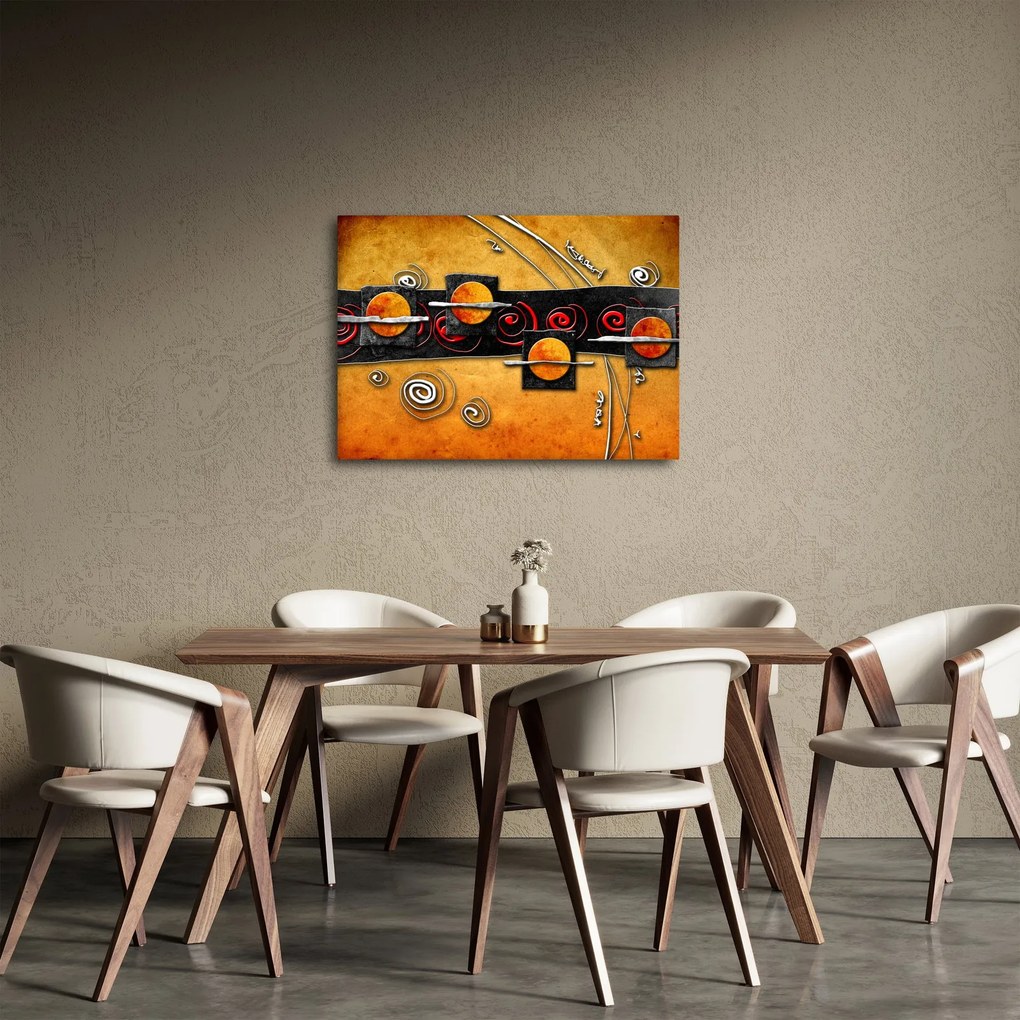 Abstrakcyjny obraz - Planety (70x50 cm)