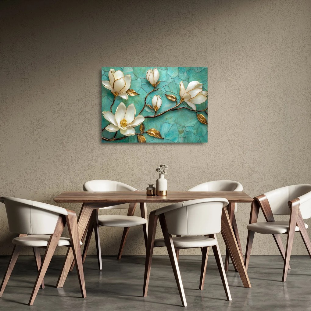 Obraz na szkle - 3D magnolie (70x50 cm)