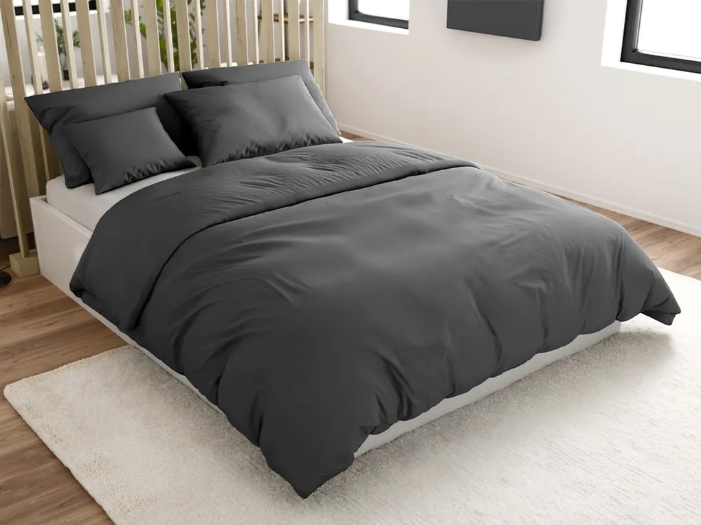PrzytulneMieszkanie.pl PrzytulneMieszkanie.pl Bawełniana pościel LUX ciemnoszara z hotelową kieszenią Rozmiar pościeli: 70 x 90 cm | 140 x 200 cm