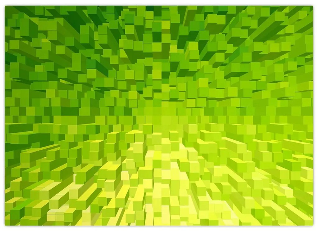Obraz żółto-zielonych kostek (70x50 cm)