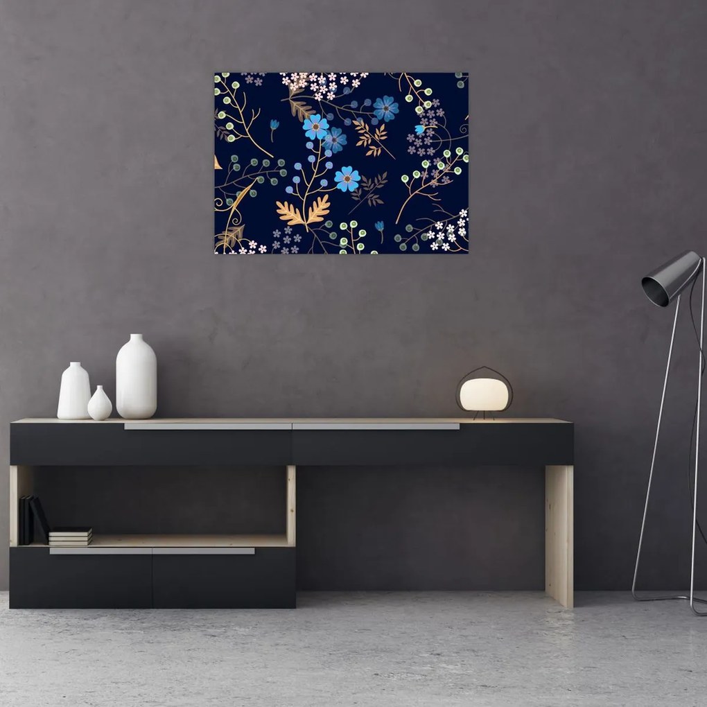 Obraz na szkle - Jesienne kwiaty (70x50 cm)