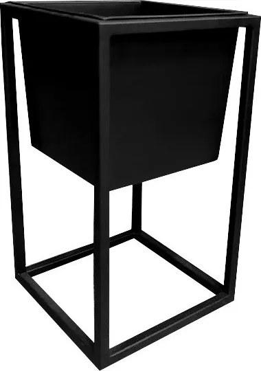 Kwietnik stojący metal LOFT stojak na kwiaty : Kolor Stelaża - Czarny , Rozmiar - 20x20 cm, Wysokość - 35 cm