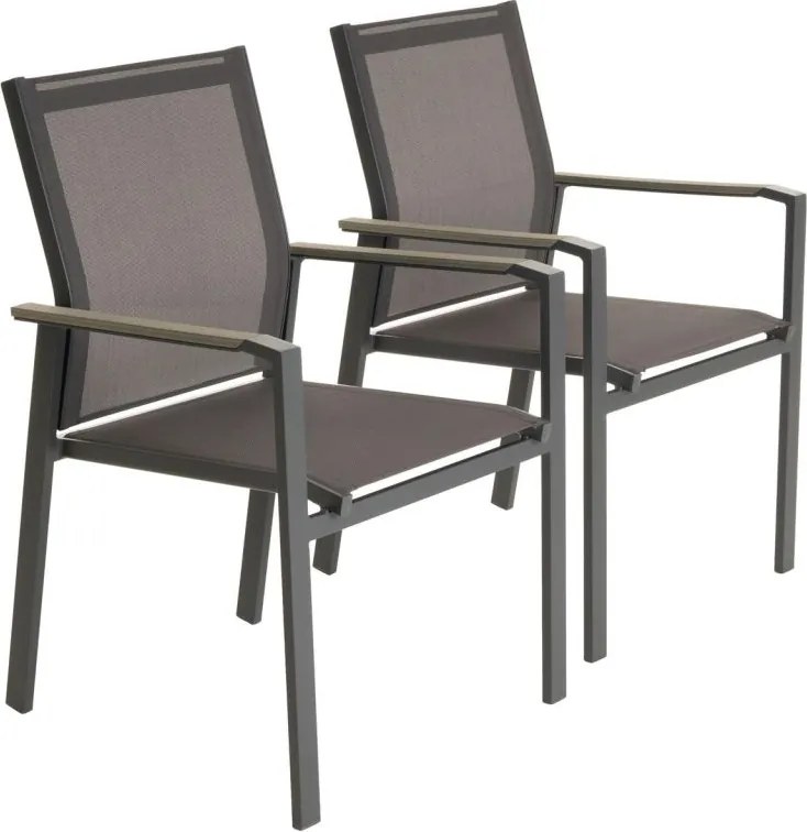 Zestaw krzeseł ogrodowych, szary, 2szt