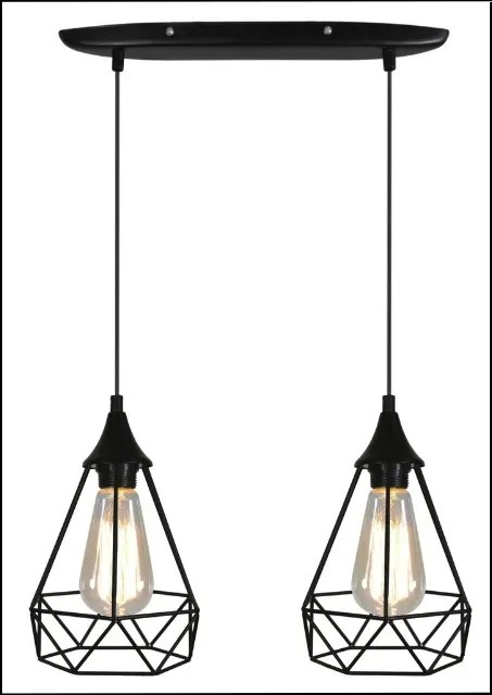 Podwójna czarna lampa wisząca - 3X K214 B5-Z30