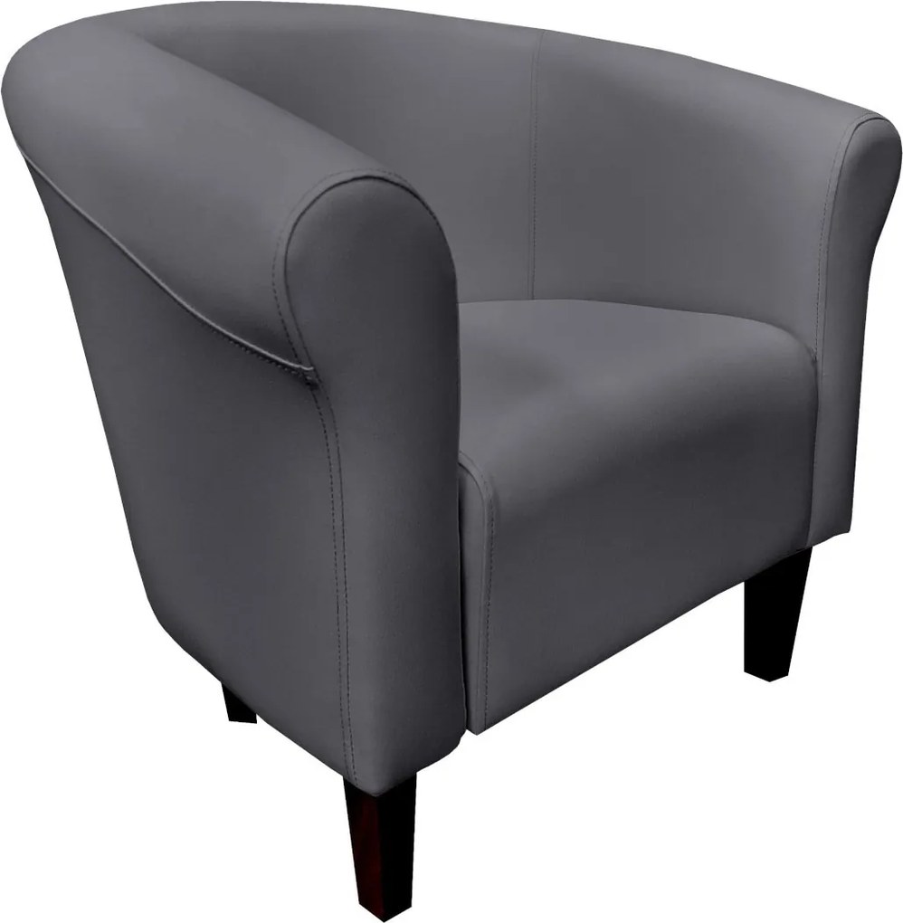 Fotel Milo tkanina Eko-skóra elegancki fotel do salonu i gabinetu : Kolor nogi - Venge, Kolor tkaniny - EKO-SKÓRA - 23D, Wysokość nogi - 15 cm