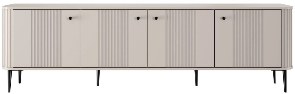 Szafka RTV Vesper 4D 187 cm - kaszmir / czarne nogi