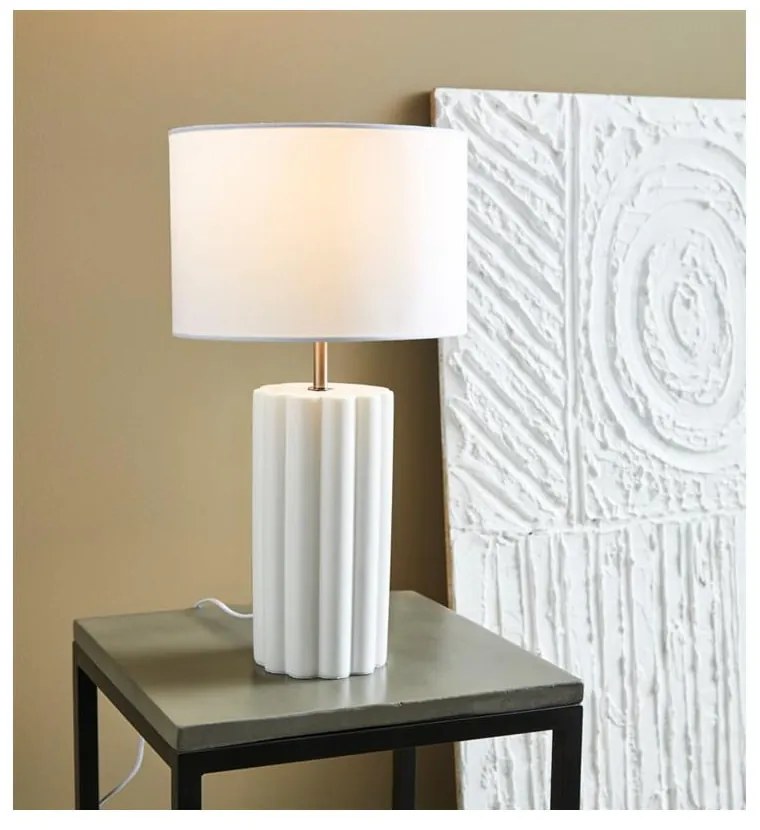 Biała lampa stołowa Markslöjd Column, wys. 44 cm