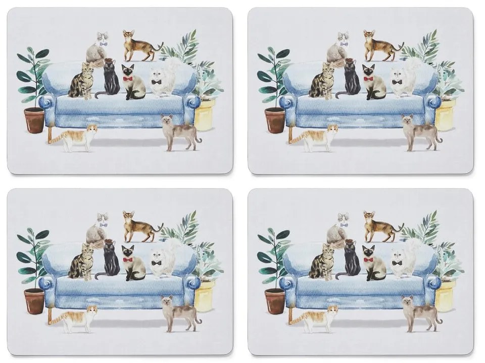 Zestaw mat stołowych i podkładek 8 szt. Curious Cats – Cooksmart ®