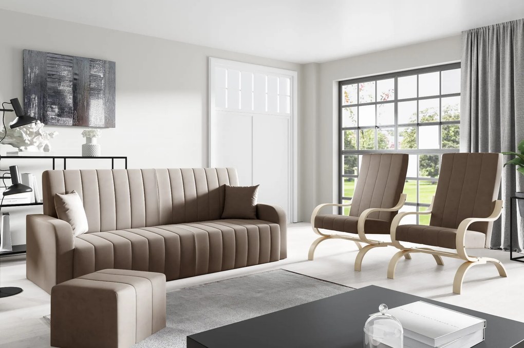 Komplet Otto (wersalka + 2x fotel finka)