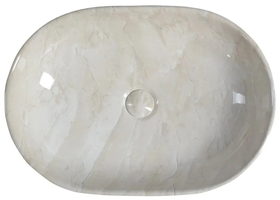 Beżowa ceramiczna umywalka 59x42 cm Dalma – Sapho