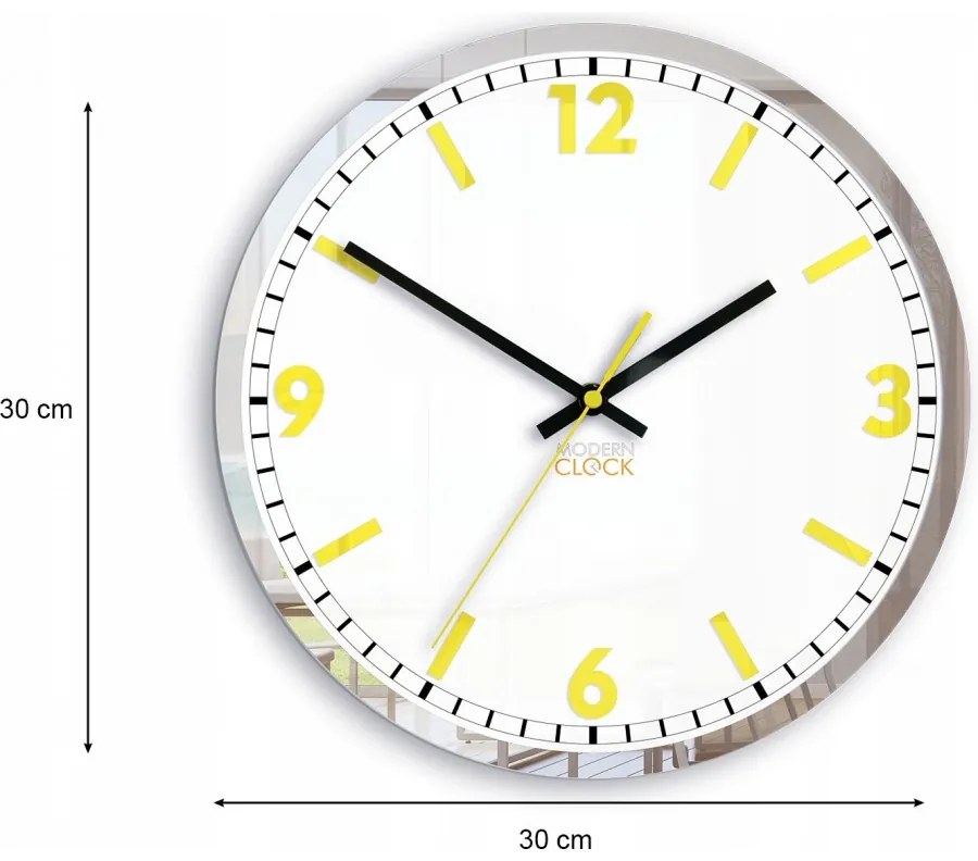 Zegar na ścianę klasyczny cichy mechanizm okrągły z białą tarczą akrylowy