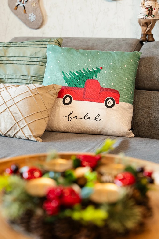 Poduszka dekoracyjna świąteczna OFF WHITE, 45 x 45 cm