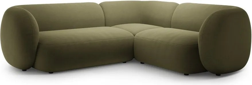 Zielony aksamitny narożnik (prawostronny/w kształcie litery L) Kate – Micadoni