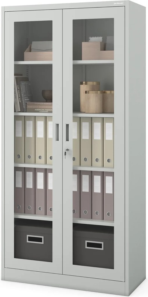 Przeszklona szafa medyczna Amelia 90x40x185 cm szara