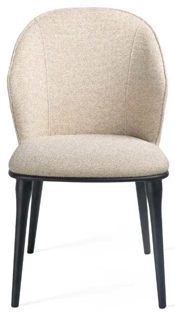 Stylowe krzesło Siena tapicerowane miękką tkaniną w odcieniu beżowym. Miękkie siedzisko, zaokrąglone oparcie i metalowe nogi łączą nowoczesny wygląd z wyjątkowym komfortem.