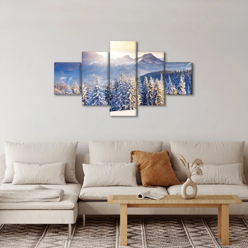 Obraz - Krajobraz górski zimą (125x70 cm)