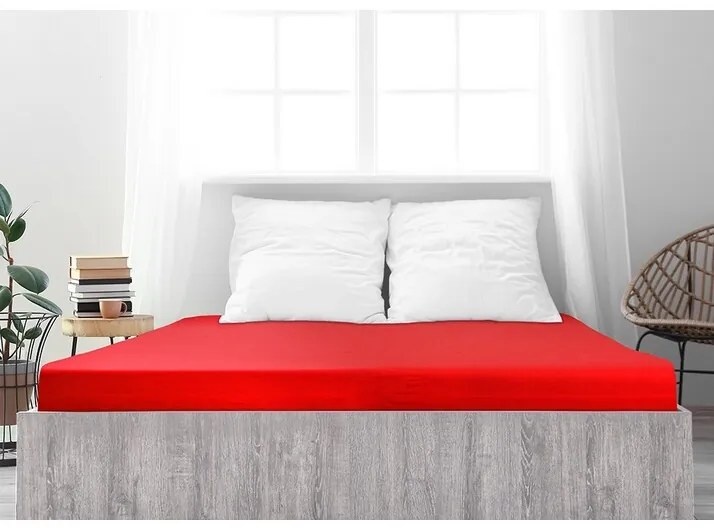 4Prześcieradło Home Jersey Ideal czerwone, 160 x200 cm, 160 x 200 cm
