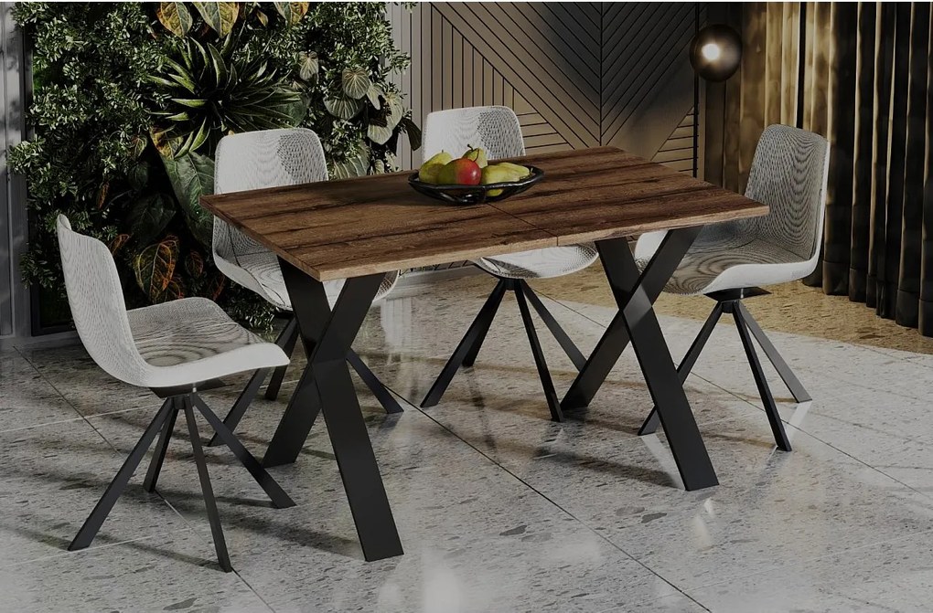 Stół rozkładany X 130(210)x80 dąb monastery