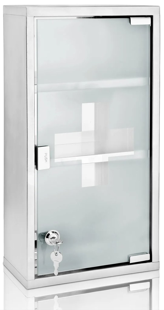 Apteczka SAVE, 25x12x48,5cm, srebrna Monzana