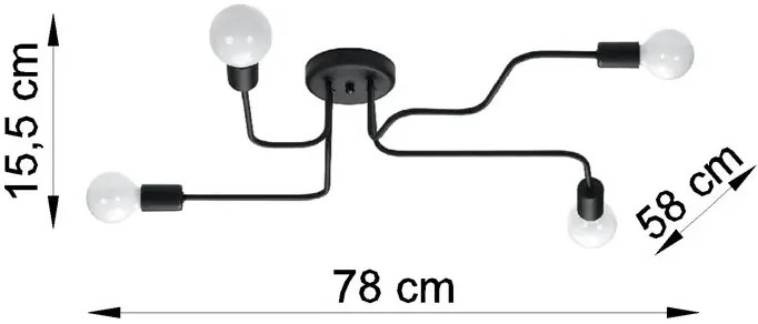 Biała loftowa lampa sufitowa z odkrytymi żarówkami - 2X A626 G8-K15