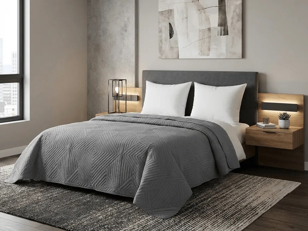 Narzuta na łóżko CALDERA, szara Rozmiar: 170 x 210 cm