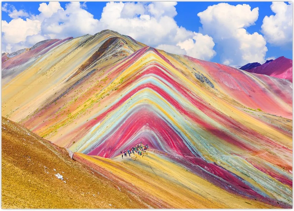 Obraz na szkle - Rainbow Mountain, Peru (70x50 cm)