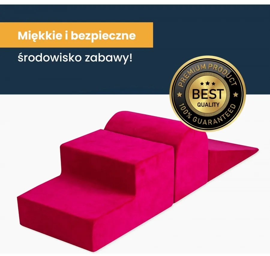 Piankowy 3-elementowy zestaw, plac zabaw dla dziecka, welurowy, ciemnozielony - meowbaby®