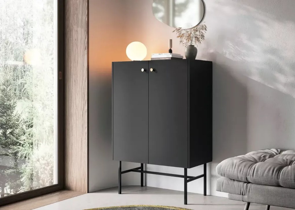 Komoda Alderia 2D – elegancka i kompaktowa w dwóch kolorach