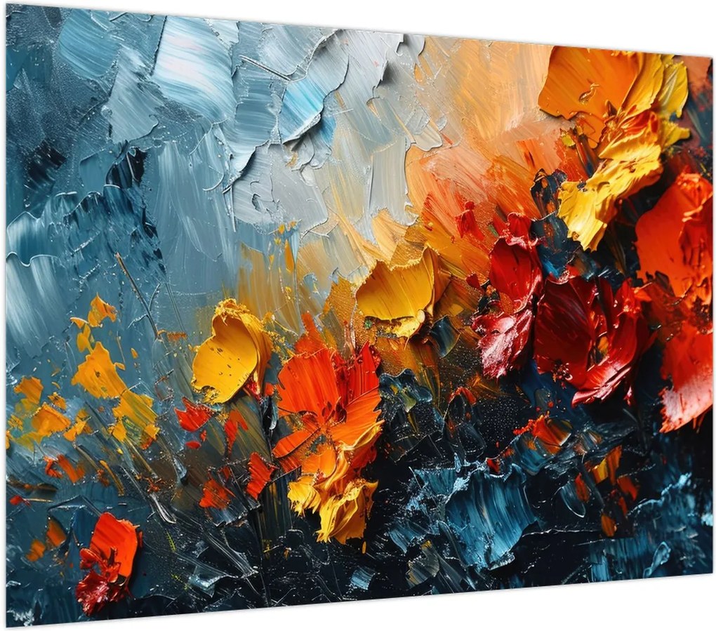 Obraz - Abstrakcyjny obraz kwiatów III. (70x50 cm)