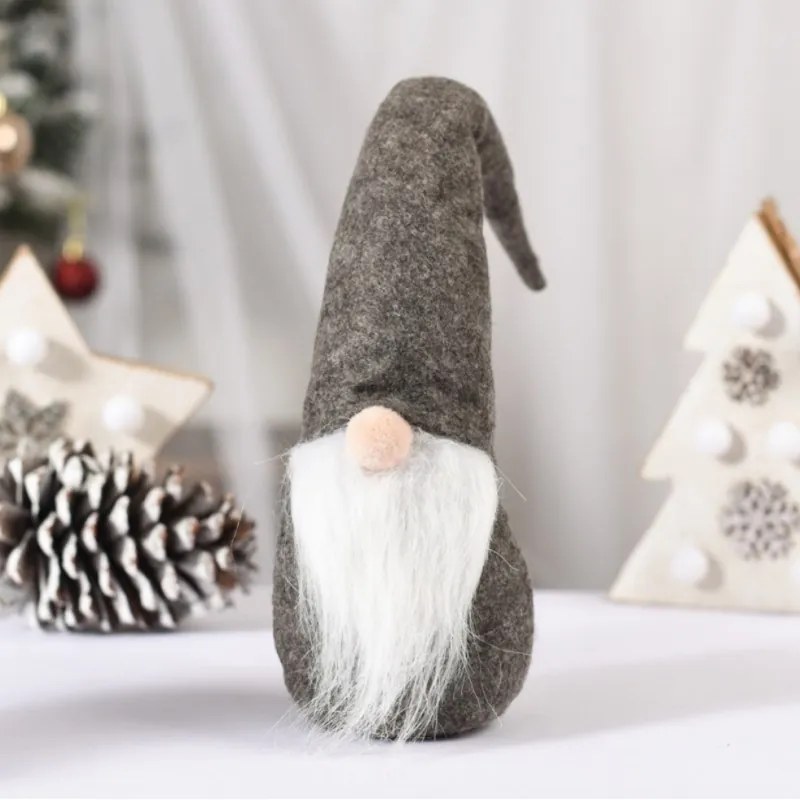 Świąteczny skrzat WINTER GNOME 30 cm, szary