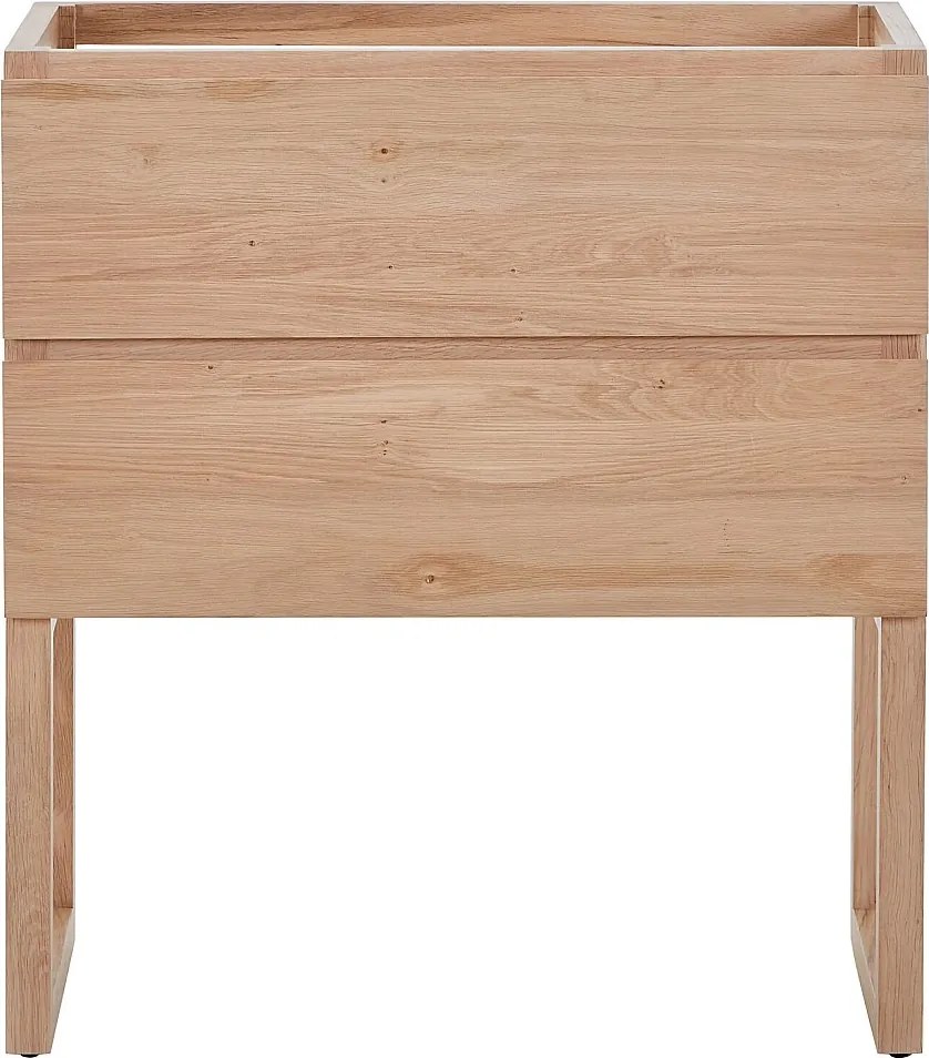 Szafka pod umywalkę z litego dębu - Jasny naturalny - 80 cm - TARELO