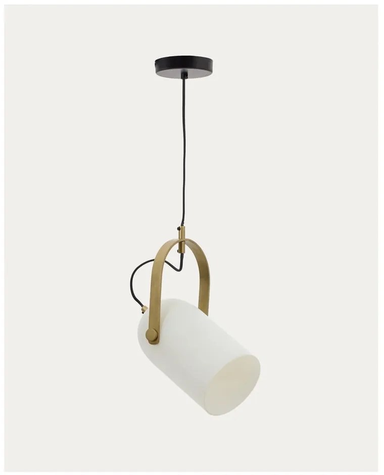 Biała lampa wisząca ze szklanym kloszem ø 14 cm Reisy – Kave Home