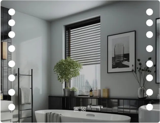 IREDA Lustro łazienkowe LED z oświetleniem, 70 x 50 cm