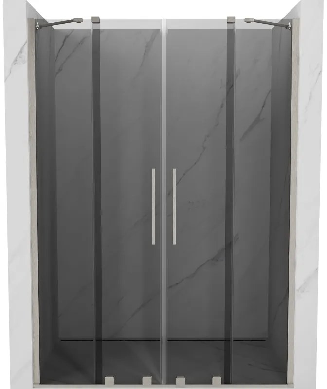 Mexen Velar Duo drzwi prysznicowe rozsuwane 140 cm, grafit, nikiel szczotkowany - 871-140-000-42-97