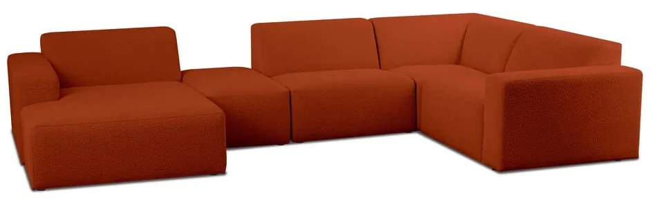 Ceglasty narożnik z materiału bouclé (w kształcie litery U) Roxy – Scandic