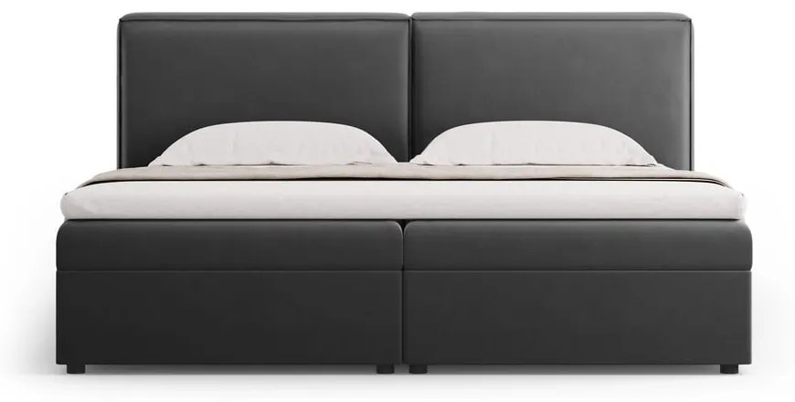 Ciemnoszare łóżko boxspring ze schowkiem 180x200 cm Arendal – Cosmopolitan Design