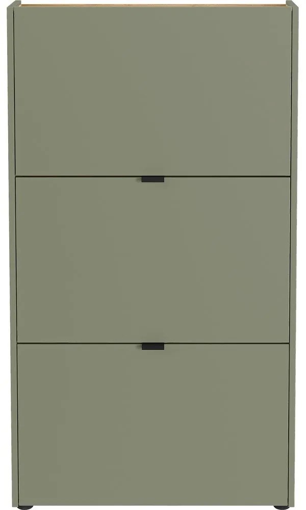 Szarobrązowa uchylna szafka na buty 71x127x22 cm Ameca – Germania