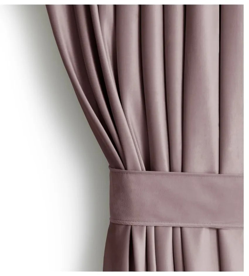 Jasnobrązowa aksamitna zasłona częściowo zaciemniająca (dimout) 140x270 cm Eyelets – Restilo