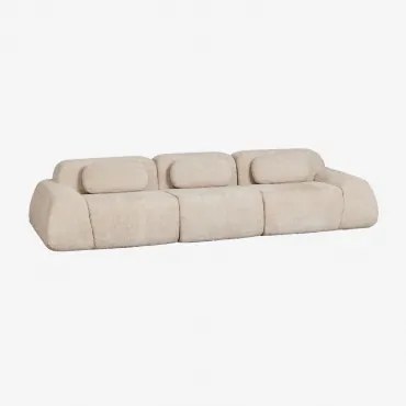 Sofa Modułowy 3-częściowy Z Tkaniny Chenilla Pakowany Próżniowo Merida Szenila Gruba Beż Tapioka - Sklum