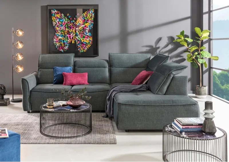 Narożnik MURILLO L z elektryczną regulacją siedziska Prawostronny w tkaninie VOGUE 12 WERSAL