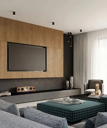 Czarny industrialny podłużny plafon - S245-Grafo