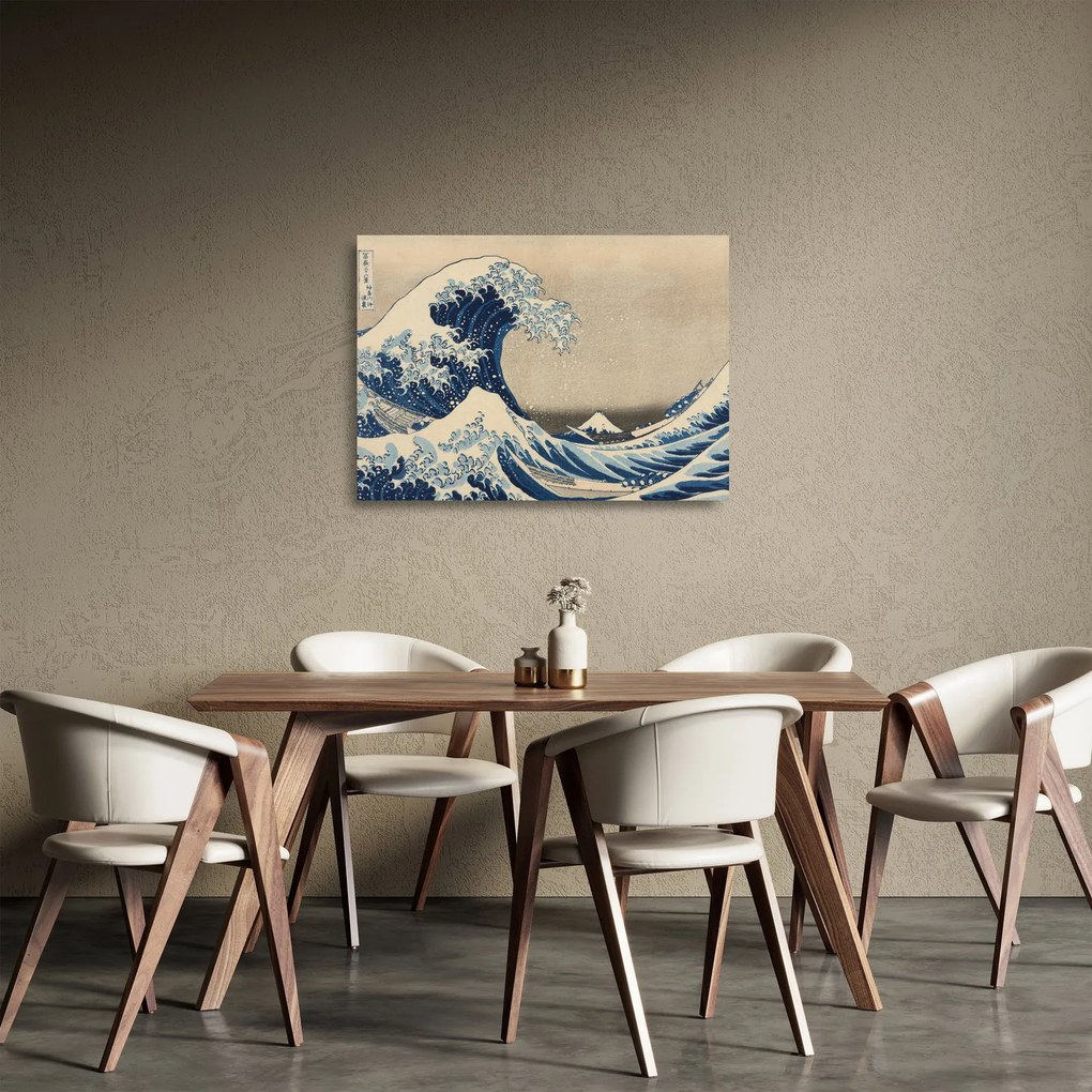 Obraz na szkle - Katsushika Hokusai, Under the Wave off Kanagawa, reprodukcje (70x50 cm)