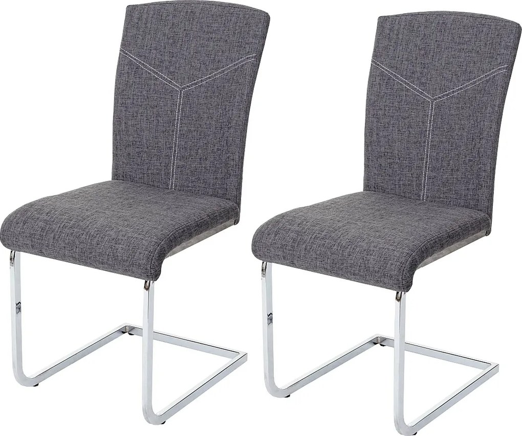 Krzesło do jadalni MCW-F36 (zestaw 2 sztuk),  tkanina/tekstylia, szary