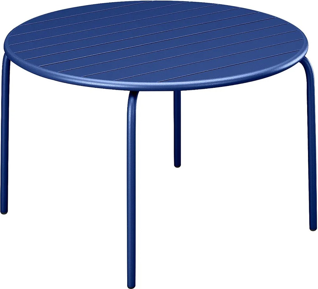Okrągły stół ogrodowy śr.130 cm z metalu - Granatowy -  MIRMANDE de MYLIA